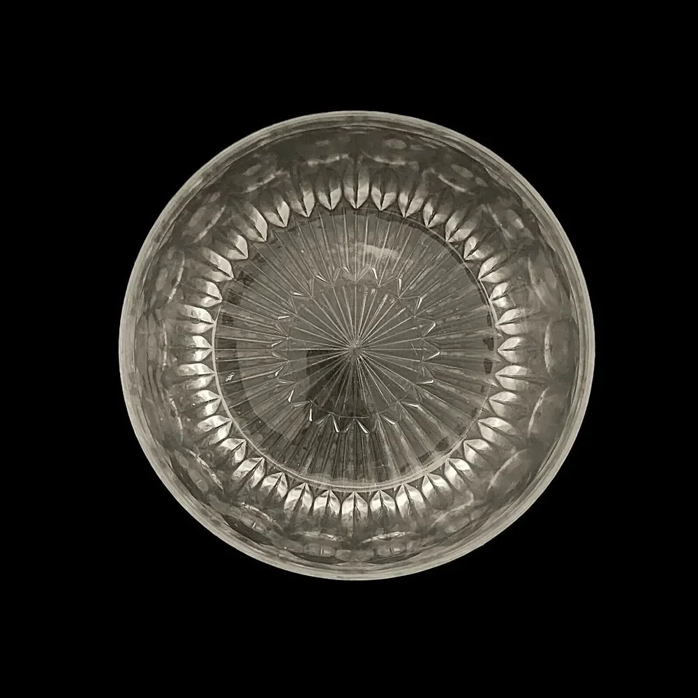 Vintage Modern Cut Glass Bowl 8 3/4" x 3 3/4" Heavy - Picture 6 of 8
